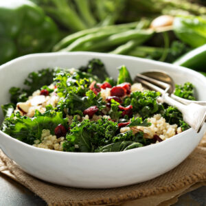 Vegan quinoa and kale salad