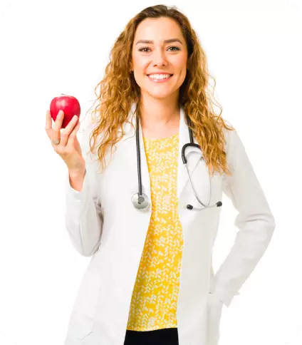 doctor with apple
